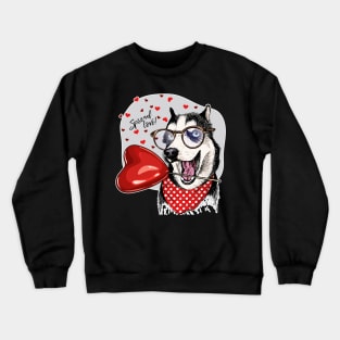 Husky Spread Love, Husky, Husky Dog, Husky Gift, Husky Gifts, Husky Print, Husky Art, Husky Painting, Husky Mom, Husky Dad, Gift For Husky Lover, Husky Lover Gift, Husky Owner, Husky Owner Gifts Crewneck Sweatshirt